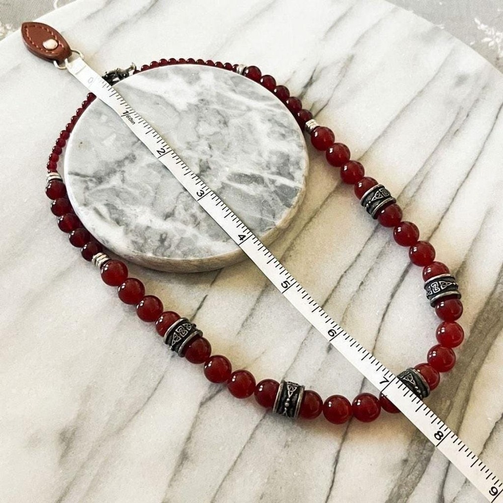 Vintage Carnelian Beaded Necklace | Irish Mothers‎ Knot Necklace | Celtic K - Picture 5 of 9